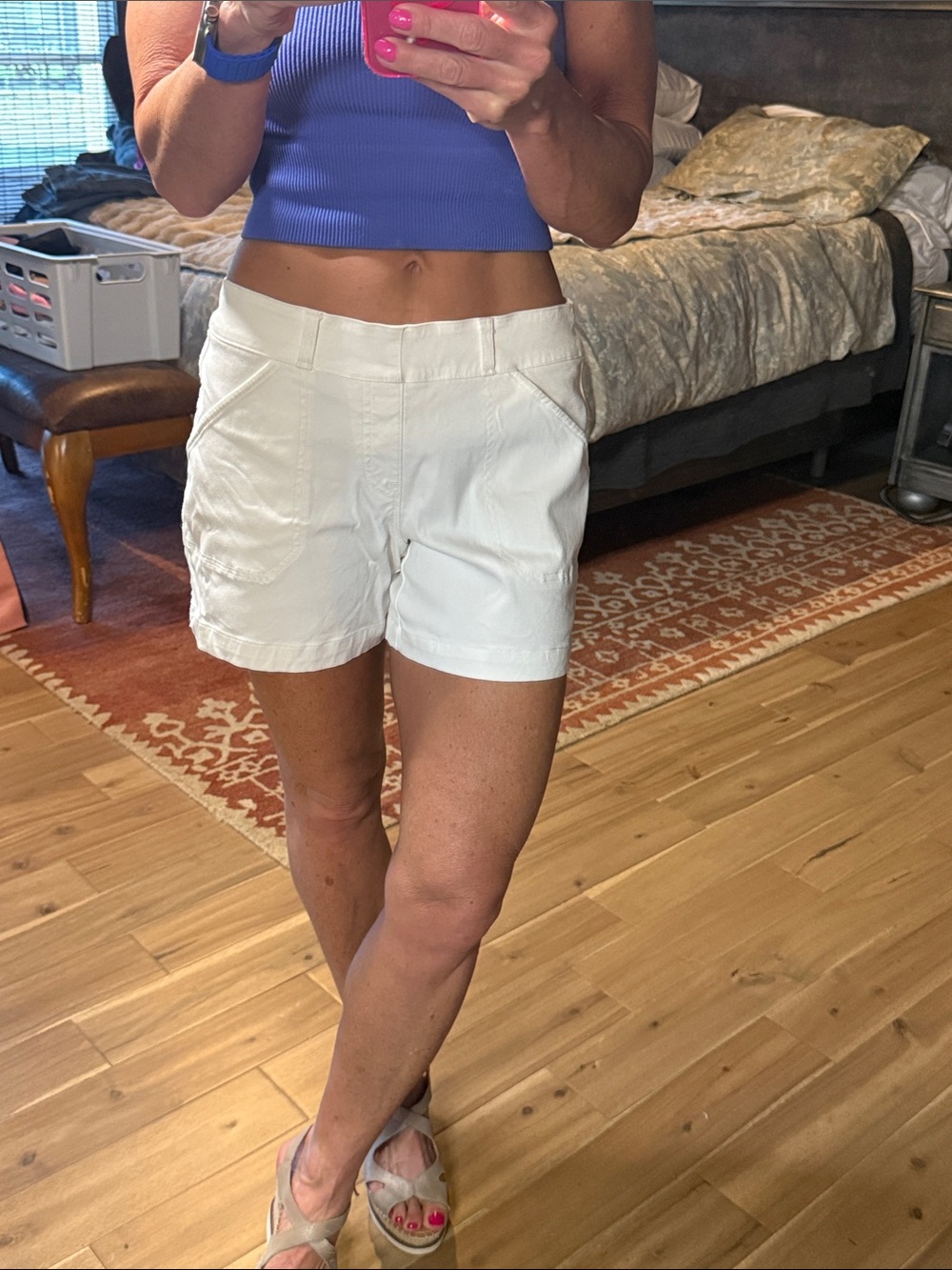 SPANX White High-Rise Casual Bermuda Shorts